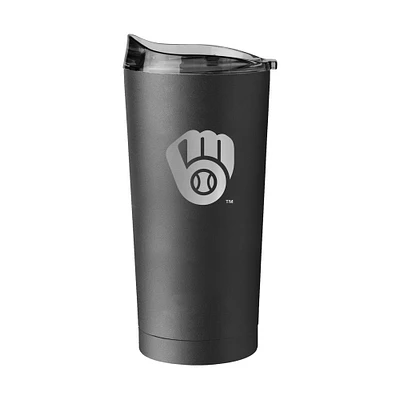 Milwaukee Brewers 20oz. Black Powder Coat Tumbler