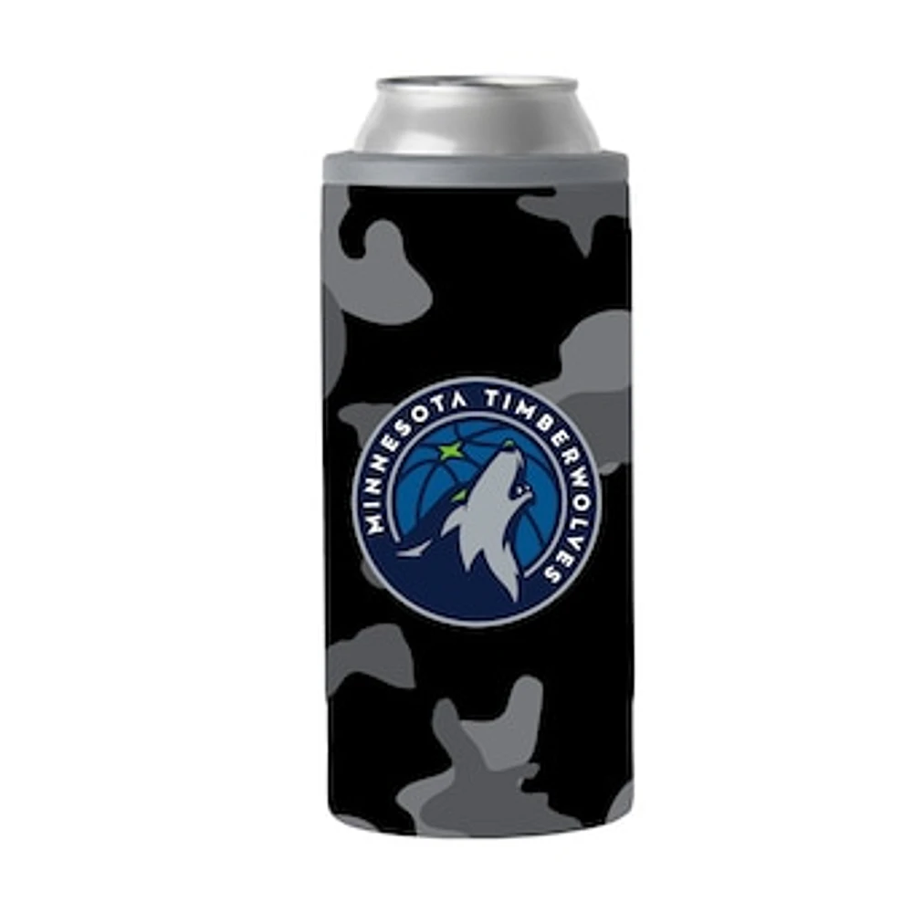 Minnesota Timberwolves 12oz. Black Camo Slim Can Cooler