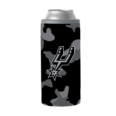 San Antonio Spurs 12oz. Black Camo Slim Can Cooler