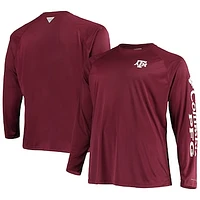 Men's Columbia Maroon Texas A&M Aggies Big & Tall Terminal Tackle Omni-Shade Long Sleeve Raglan T-Shirt