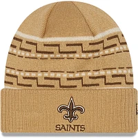 Men's New Era Tan New Orleans Saints Dude Cuffed Knit Hat