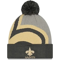 Men's New Era Graphite New Orleans Saints Logo Whiz Redux Cuffed Knit Hat