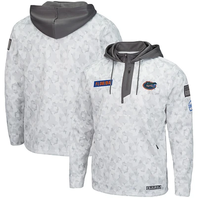 Men's Colosseum Arctic Camo Florida Gators OHT Military Appreciation Quarter-Zip Hoodie