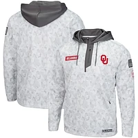 Men's Colosseum Arctic Camo Oklahoma Sooners OHT Military Appreciation Quarter-Zip Hoodie