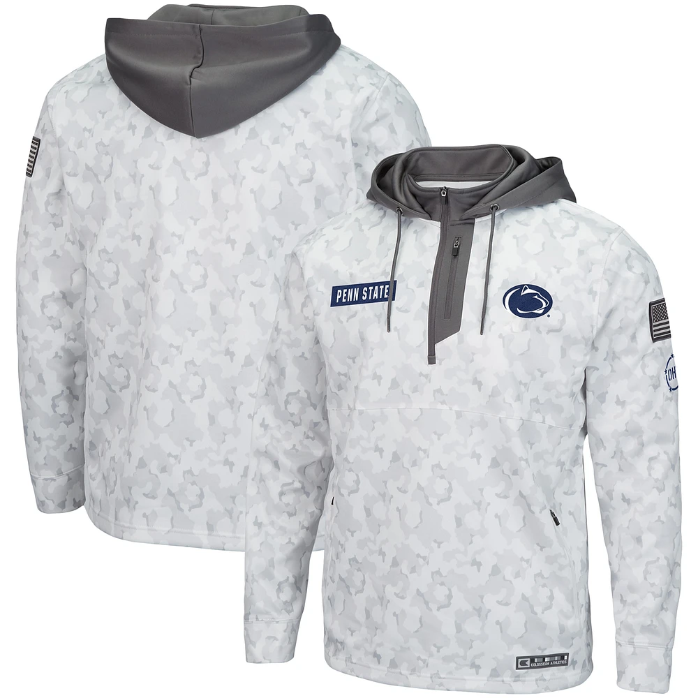 Men's Colosseum Arctic Camo Penn State Nittany Lions OHT Military Appreciation Quarter-Zip Hoodie