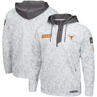 Men's Colosseum Arctic Camo Texas Longhorns OHT Military Appreciation Quarter-Zip Hoodie