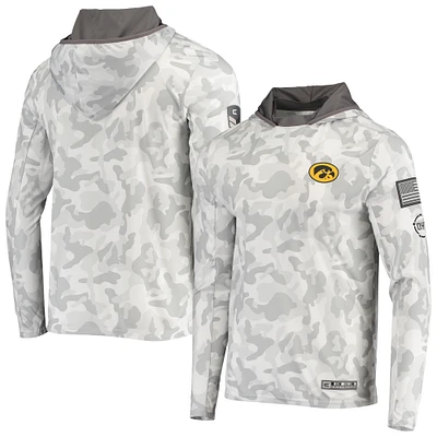 Men's Colosseum Arctic Camo Iowa Hawkeyes OHT Military Appreciation Long Sleeve Hoodie Top