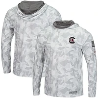 Men's Colosseum Arctic Camo South Carolina Gamecocks OHT Military Appreciation Long Sleeve Hoodie Top