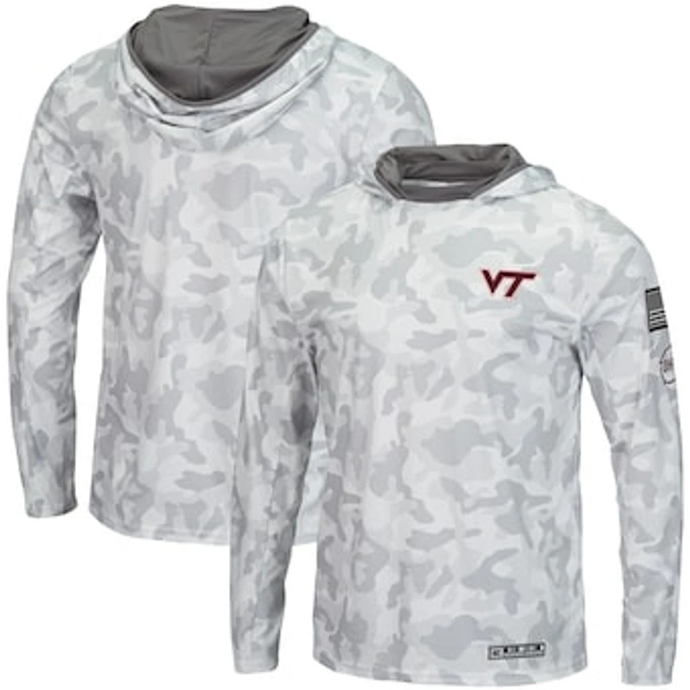 Men's Colosseum Arctic Camo Virginia Tech Hokies OHT Military Appreciation Long Sleeve Hoodie Top