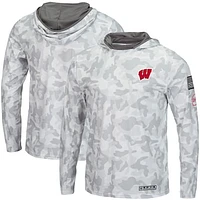 Men's Colosseum Arctic Camo Wisconsin Badgers OHT Military Appreciation Long Sleeve Hoodie Top