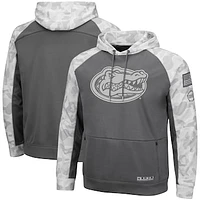 Men's Colosseum Gray/Arctic Camo Florida Gators OHT Military Appreciation Tonal Raglan Pullover Hoodie