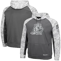 Men's Colosseum Gray/Arctic Camo Oregon Ducks OHT Military Appreciation Tonal Raglan Pullover Hoodie