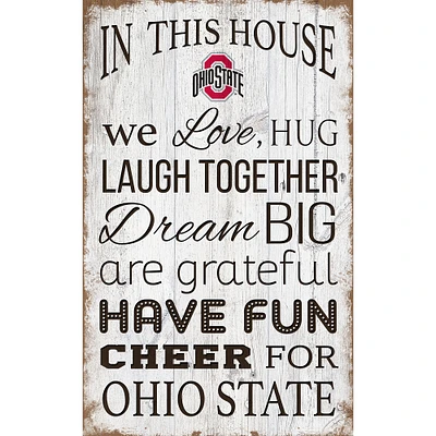 Ohio State Buckeyes 11'' x 19'' Team In This House Sign
