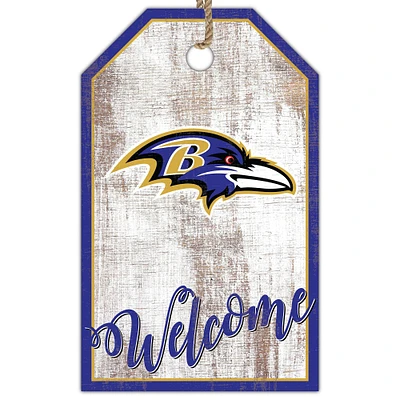 Baltimore Ravens 11'' x 19'' Welcome Team Tag Sign