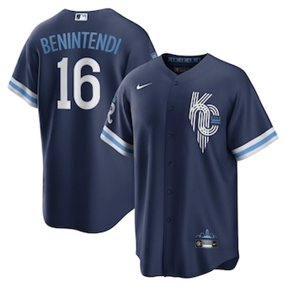 Men's Nike Andrew Benintendi Navy Kansas City Royals City Connect Replica Player Jersey