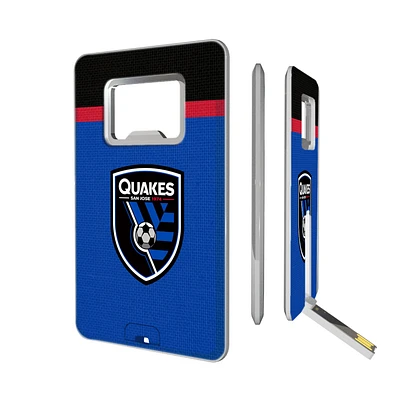 San Jose Earthquakes Logo Stripe Design Credit Card USB Drive & Bottle Opener