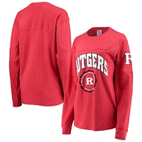 Women's Pressbox Scarlet Rutgers Knights Edith Long Sleeve T-Shirt