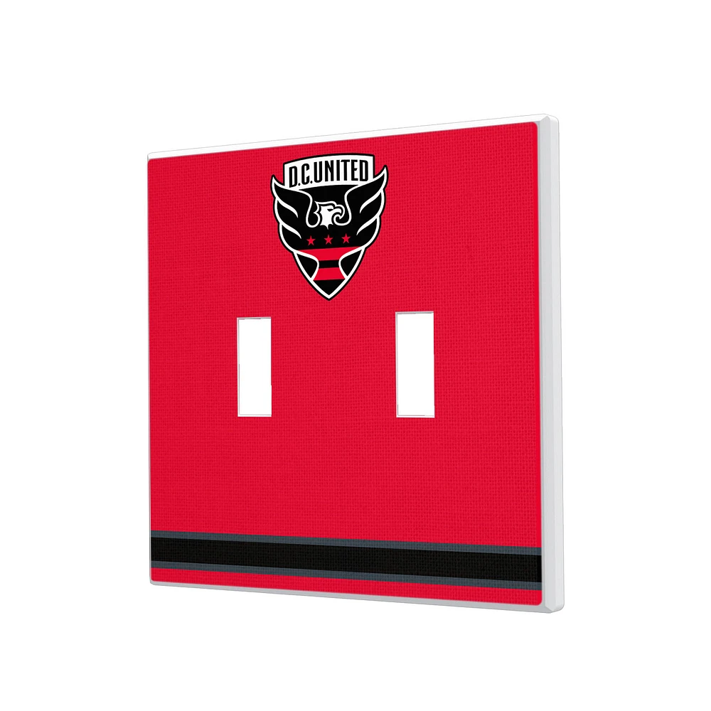 D.C. United Stripe Design Double Toggle Lightswitch Plate