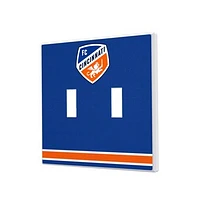 FC Cincinnati Stripe Design Double Toggle Lightswitch Plate