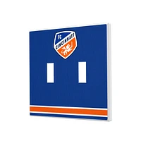 FC Cincinnati Stripe Design Double Toggle Lightswitch Plate