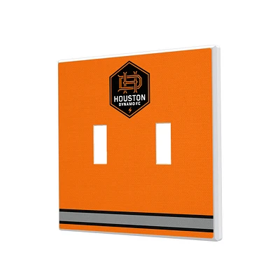 Houston Dynamo FC Stripe Design Double Toggle Lightswitch Plate