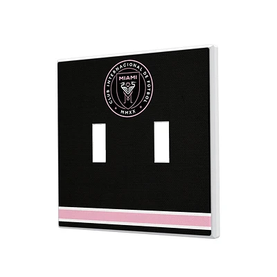 Inter Miami CF Stripe Design Double Toggle Lightswitch Plate