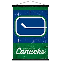 Vancouver Canucks 35.75'' x 24.25'' Hanging Framed Wordmark Logo Poster