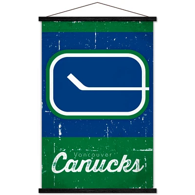 Vancouver Canucks 35.75'' x 24.25'' Hanging Framed Wordmark Logo Poster