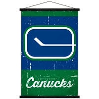 Vancouver Canucks 35.75'' x 24.25'' Hanging Framed Wordmark Logo Poster