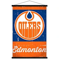Edmonton Oilers 35.75'' x 24.25'' Hanging Framed Wordmark Logo Poster