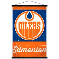 Edmonton Oilers 35.75'' x 24.25'' Hanging Framed Wordmark Logo Poster