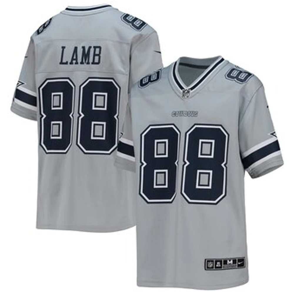 Youth Nike CeeDee Lamb Silver Dallas Cowboys Inverted Team Game Jersey