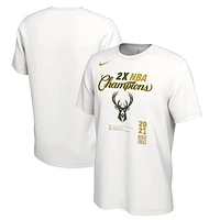 Men's Nike White Milwaukee Bucks 2021 NBA Finals Champions Locker Room T-Shirt