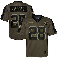 Youth Nike Josh Jacobs Olive Las Vegas Raiders Salute To Service Game Jersey