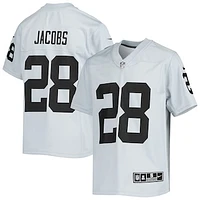 Youth Nike Josh Jacobs Silver Las Vegas Raiders Inverted Team Game Jersey