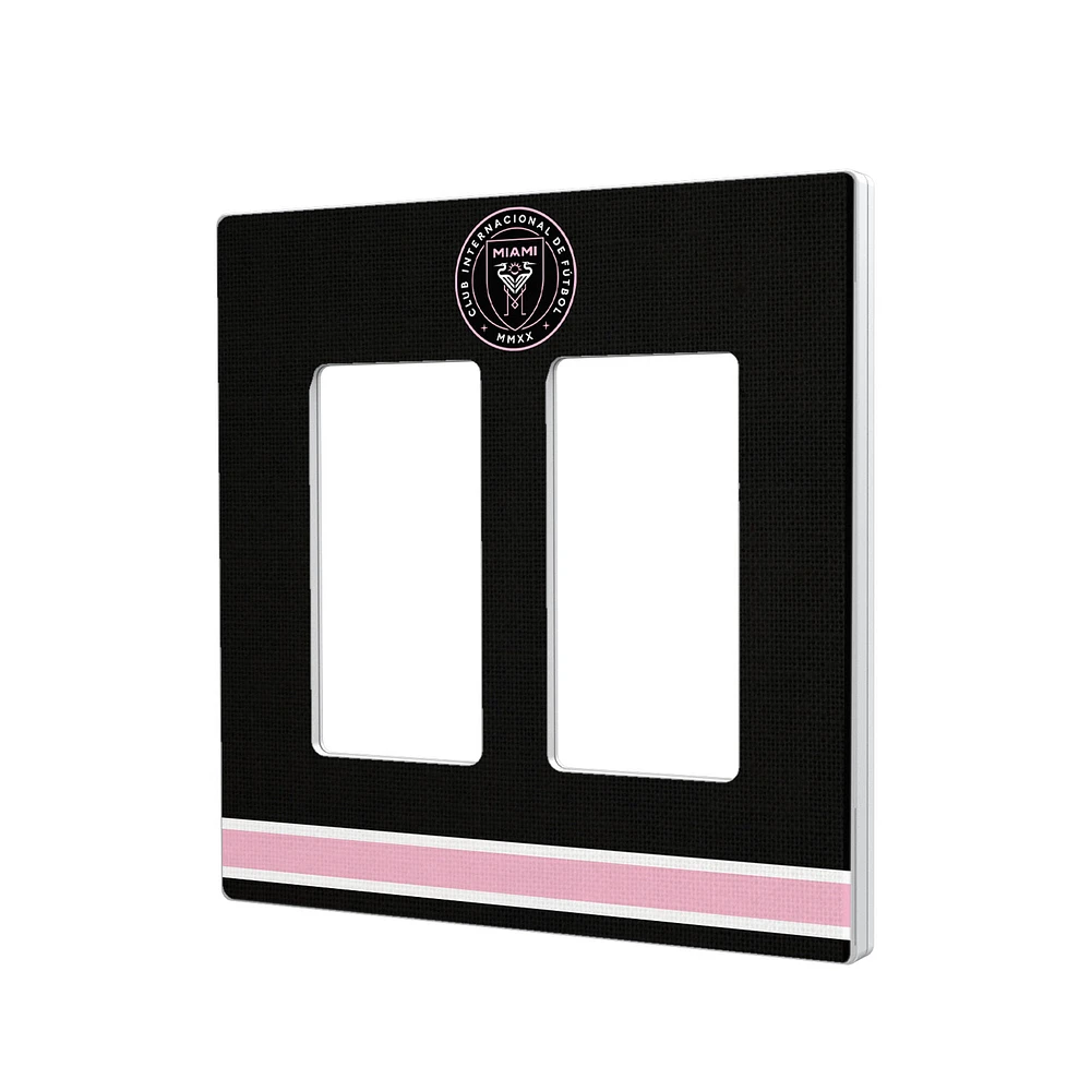 Inter Miami CF Stripe Design Double Rocker Lightswitch Plate