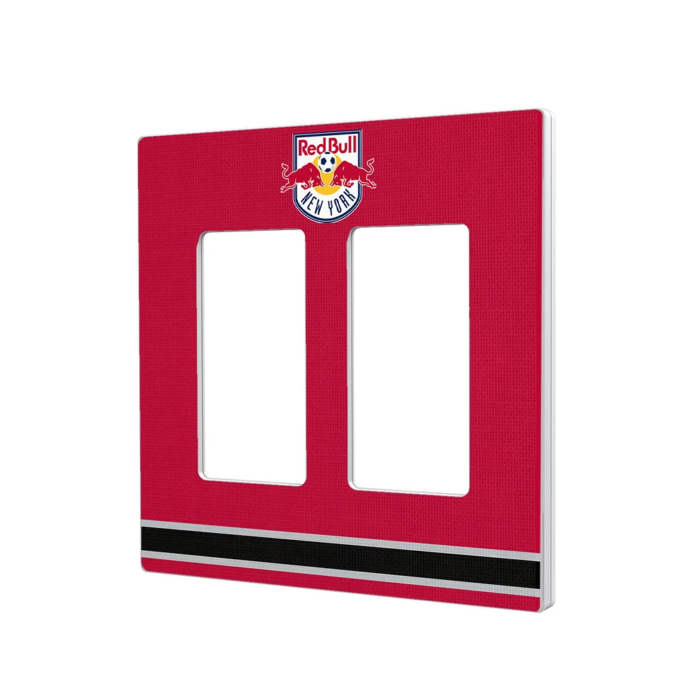 New York Red Bulls Stripe Design Double Rocker Lightswitch Plate