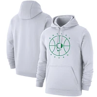 Men's Nike White Oregon Ducks Basketball Icon Club Fleece Pullover Hoodie