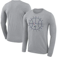 Men's Nike Gray Gonzaga Bulldogs Basketball Icon Legend Performance Long Sleeve T-Shirt