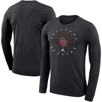 Men's Jordan Brand Black Oklahoma Sooners Basketball Icon Legend Performance Long Sleeve T-Shirt