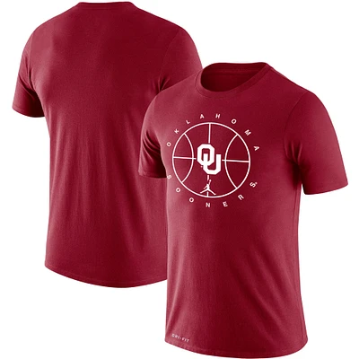 Men's Jordan Brand Crimson Oklahoma Sooners Basketball Icon Legend Performance T-Shirt