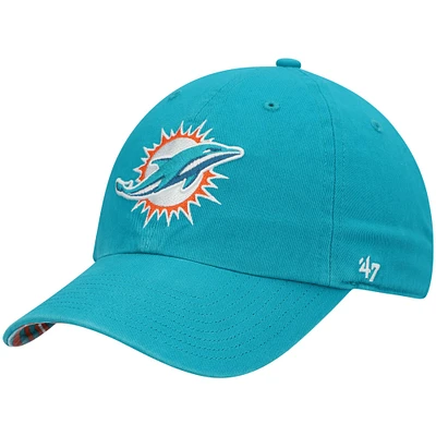 Men's '47 x Zubaz Aqua Miami Dolphins Undervisor Clean Up Adjustable Hat