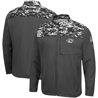 Men's Colosseum Charcoal Missouri Tigers OHT Military Appreciation Digi Camo Full-Zip Jacket