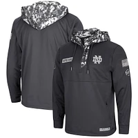 Men's Colosseum Charcoal Notre Dame Fighting Irish OHT Military Appreciation Digital Camo Quarter-Zip Hoodie