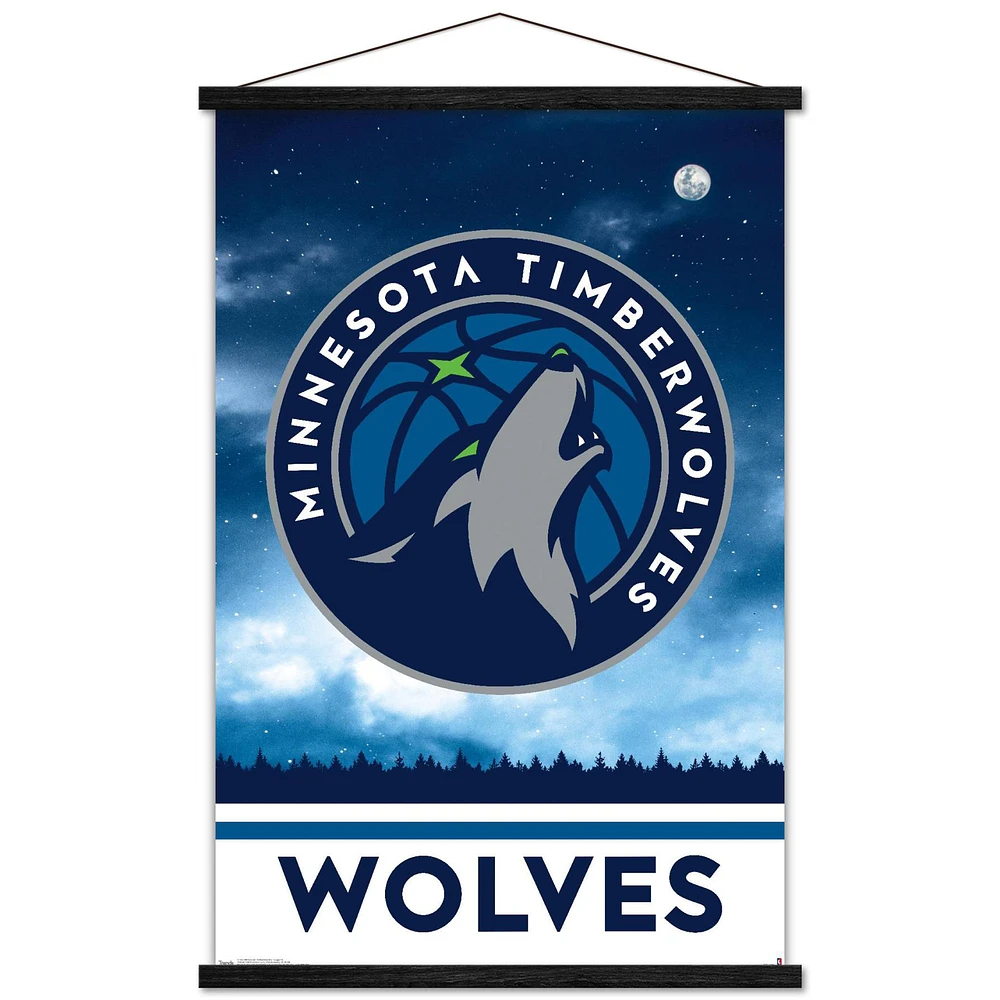 Minnesota Timberwolves 35'' x 24'' Logo Team Framed Hanging Poster