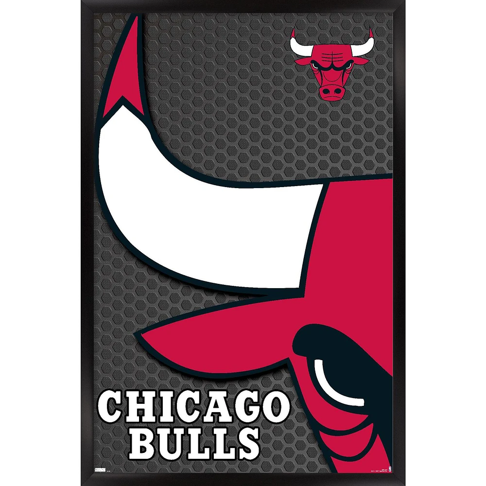 Chicago Bulls 35'' x 24'' Logo Framed Poster