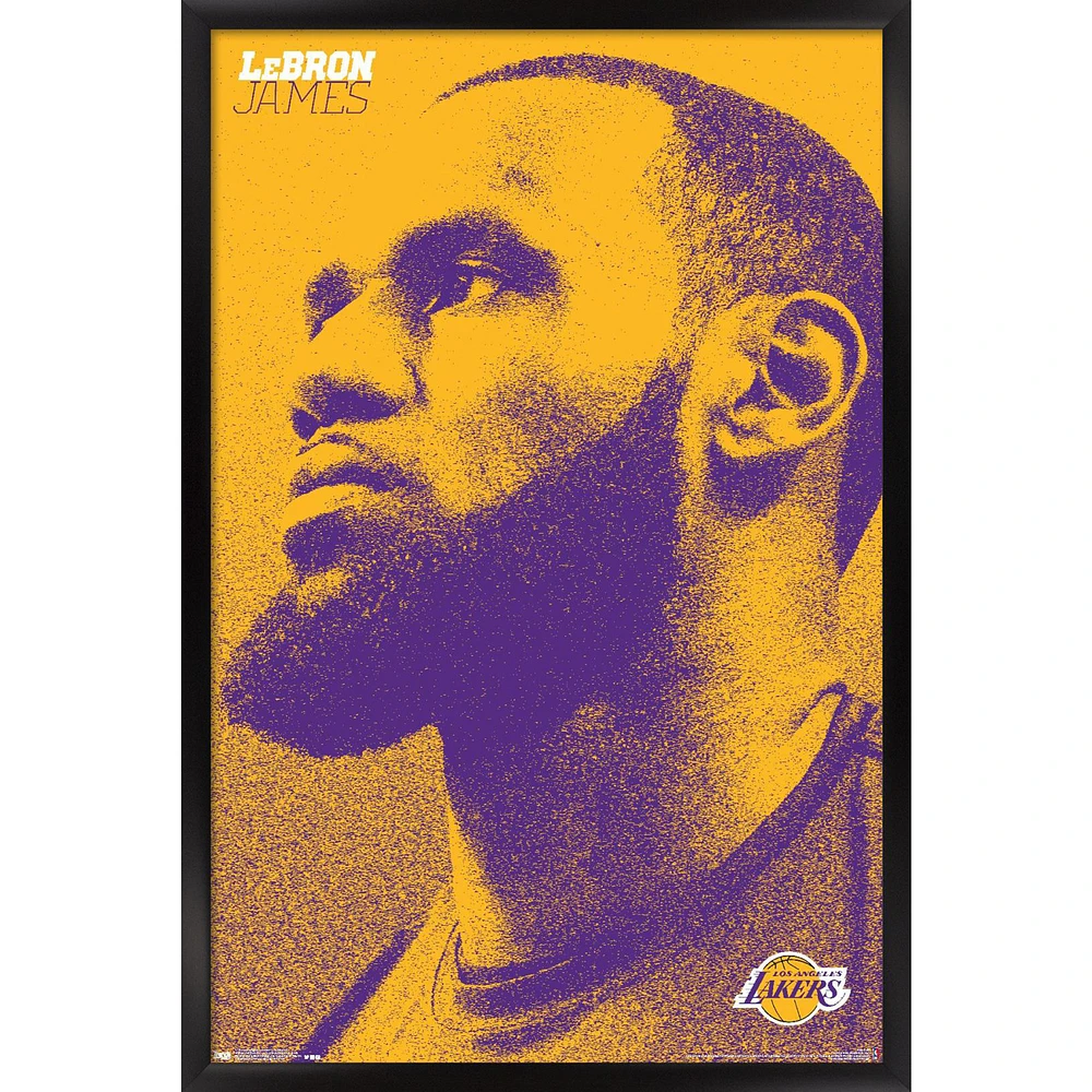 LeBron James Los Angeles Lakers 24'' x 35'' Framed Action Players Poster