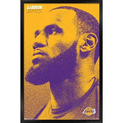 LeBron James Los Angeles Lakers 24'' x 35'' Framed Action Players Poster