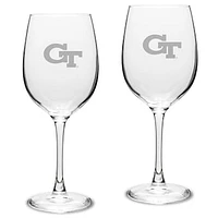 Georgia Tech Yellow Jackets 2-Piece 16oz. Traditional White Wine Glass Set