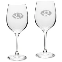 Missouri Tigers 2-Piece 16oz. Traditional White Wine Glass Set
